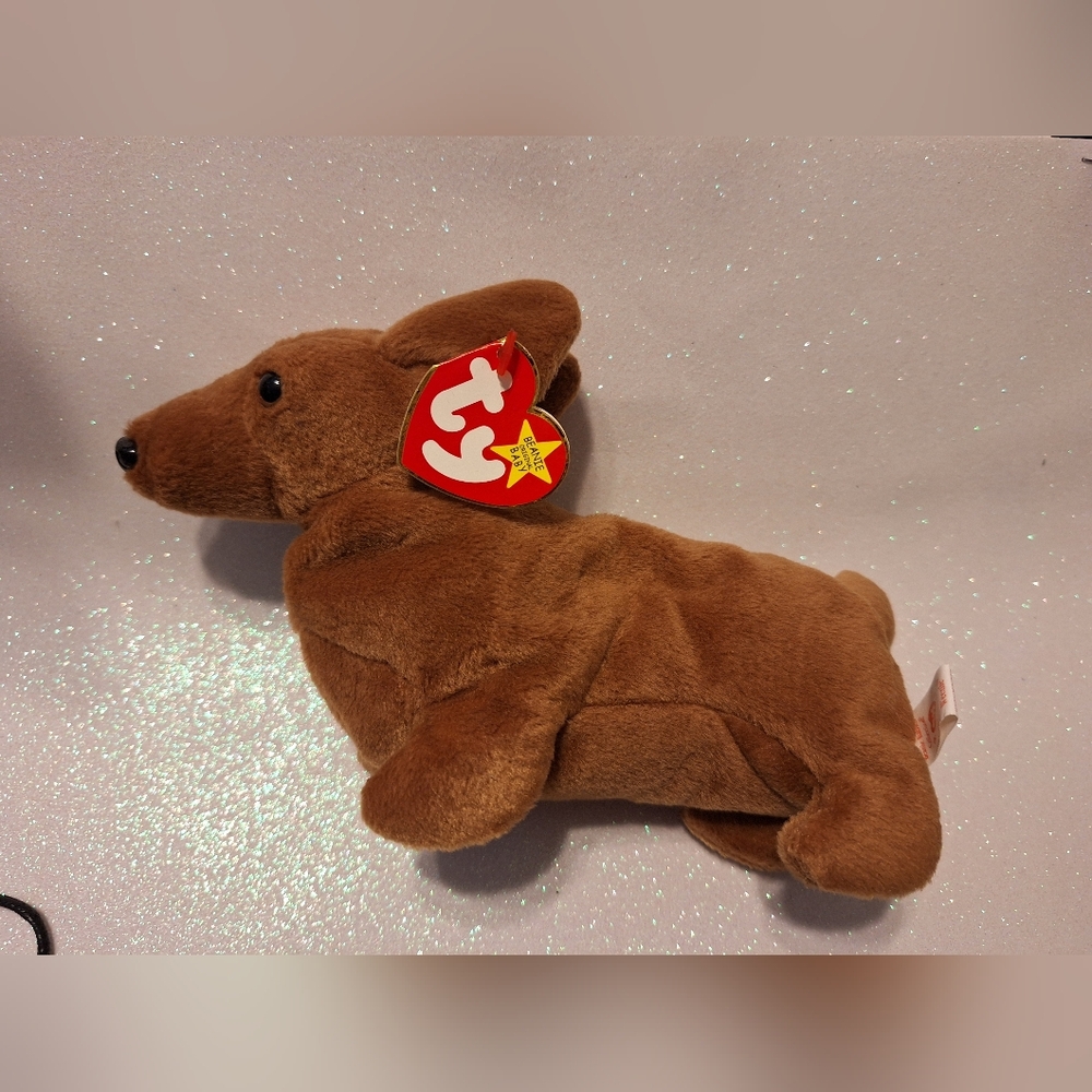 Vintage 1995 Ty Beanie Babies Weenie The Dachshund Dog Toy